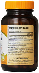 Closeup of Lidtke 5-HTP capsules, easy-to-swallow capsules