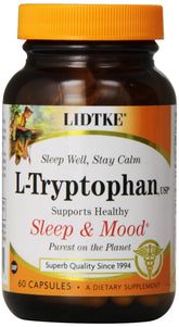 Lidtke L-Tryptophan capsules bottle with clear labeling.