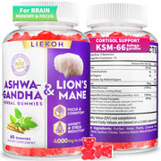 Liekoh Ashwagandha Gummies berry bottle for daily calm and focus.