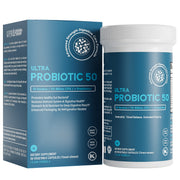 Life and Food Ultra Probiotic 50 Billion bottle for smoother digestion