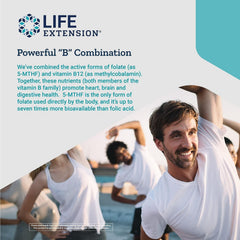 Life Extension BioActive Folate & B12 vegetarian capsules showcase vegan-friendly formula