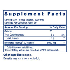 Life Extension D-Ribose Powder dissolves in liquids for quick use.