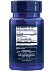 Life Extension Enhanced Stress Relief ingredient label close-up highlighting lemon balm and L-theanine.