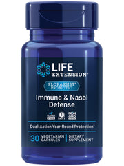 Life Extension FlorAssist Immune & Nasal Defense bottle with easy daily capsules for immune support