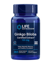 Life Extension Ginkgo Biloba Certified Extract bottle ready for daily use and cognitive support