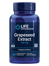 Life Extension Grapeseed Extract bottle label showing heart-friendly formula.