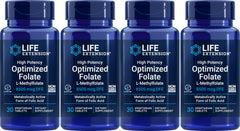 Life Extension High Potency Optimized Folate bottle for daily folate support.