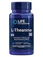 Life Extension L-Theanine: botella de cápsulas para relajación diaria.