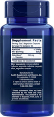 Close-up of Life Extension L-Theanine capsules highlighting tea-derived calm support.