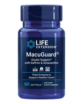 Life Extension MacuGuard ocular bottle pour showcasing premium eye health support.