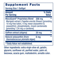 Life Extension MacuGuard lutein and zeaxanthin support macular health.