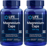 Life Extension Magnesium Caps 500mg bottle for daily wellness support.