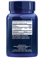 Life Extension Mega Benfotiamine capsules designed for rapid absorption.