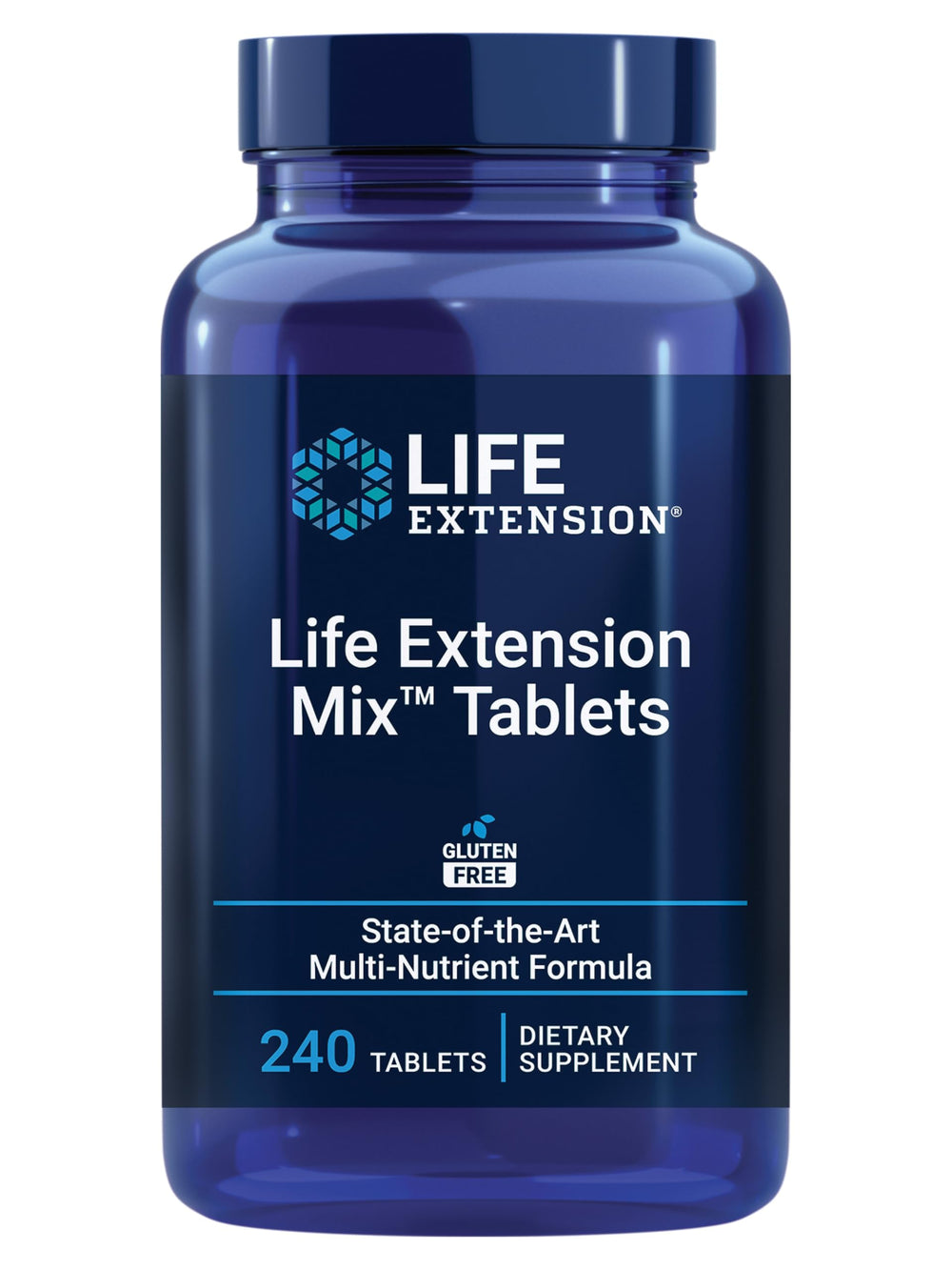 Life Extension Mix bottle front shows high-potency formula for daily support.