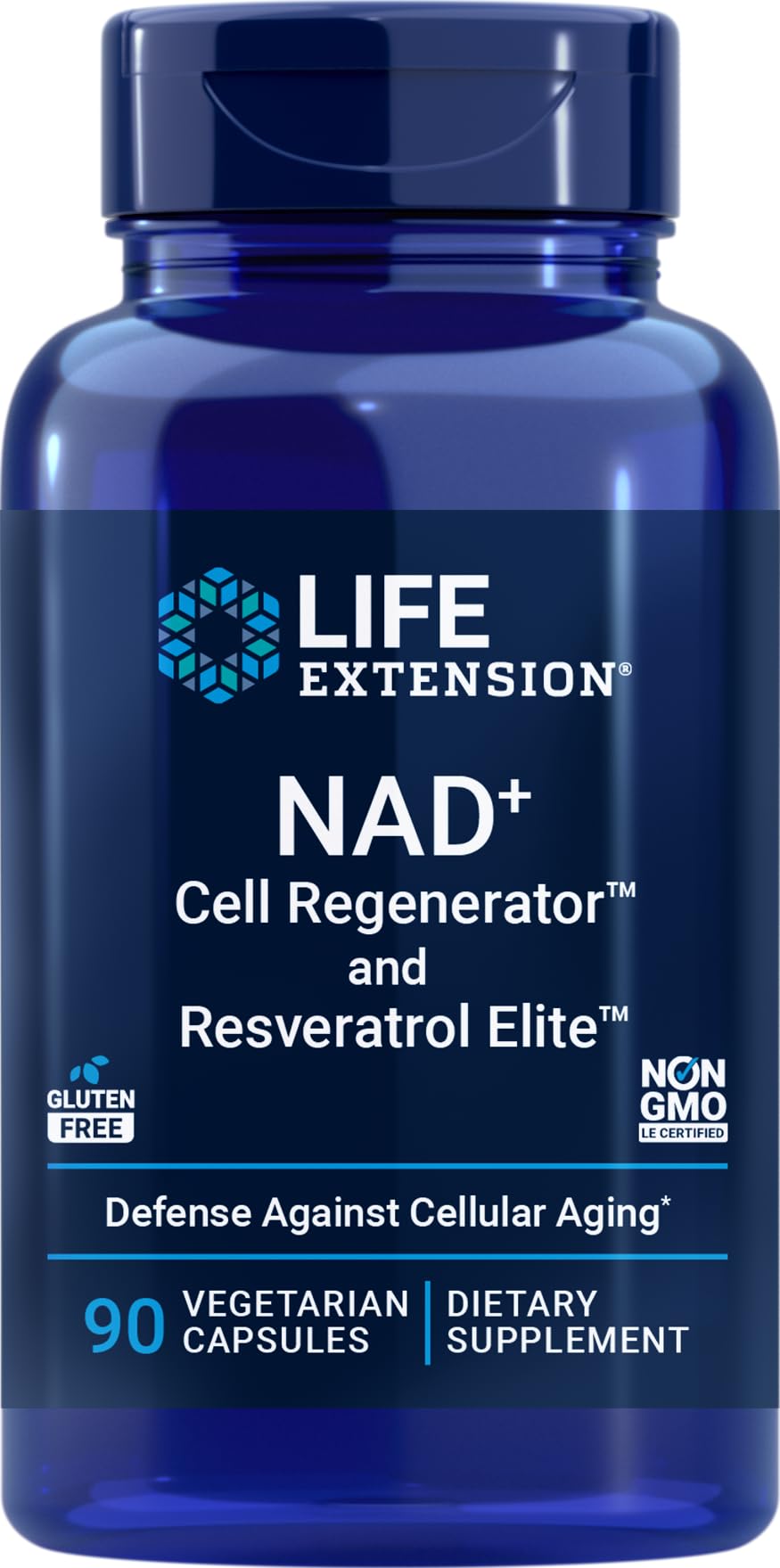 Life Extension NAD+ Cell Regenerator bottle image for cellular energy support.
