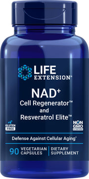 Life Extension NAD+ Cell Regenerator bottle image for cellular energy support.