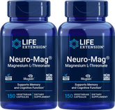 Life Extension Neuro-Mag bottle front view highlighting Magtein magnesium for cognitive support.