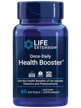Life Extension Once-Daily Health Booster bottle, a comprehensive multivitamin for daily wellness.