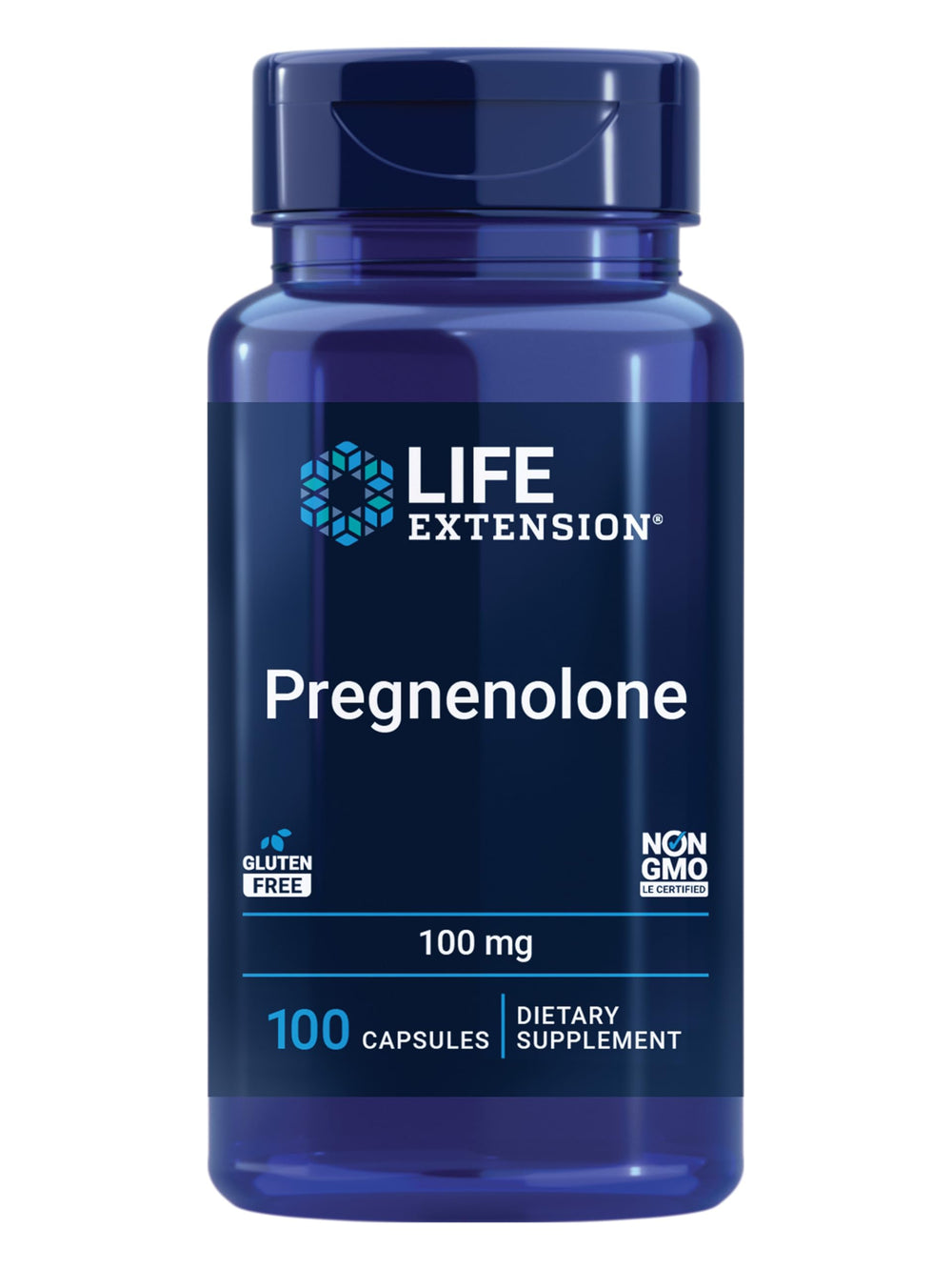 Life Extension Pregnenolone bottle-front signaling hormone balance and vitality potential