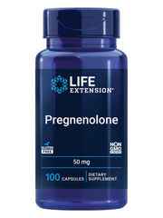 Life Extension Pregnenolone bottle pour supports daily cognitive wellness.