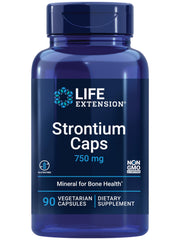 Life Extension Strontium Caps bottle front highlights bone health support potential.