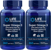 Life Extension Super Omega-3 softgels closeup; easy-to-swallow capsules.