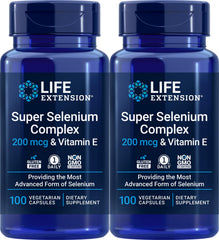 Life Extension Super Selenium Complex bottle with three selenium forms and vitamin E.