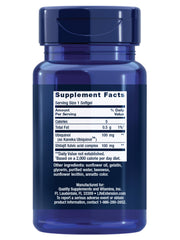 Life Extension Super Ubiquinol CoQ10 softgels close-up, easy-to-swallow energy support.