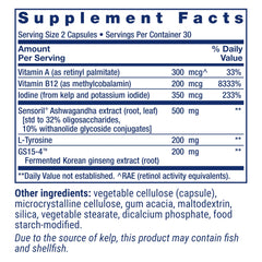 Life Extension Thyroid Support ingredients highlight iodine for hormone balance