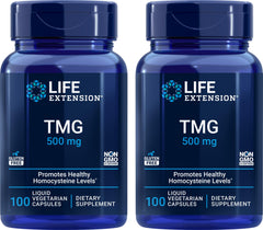 Life Extension TMG bottle cap close-up for daily vegetarian wellness.