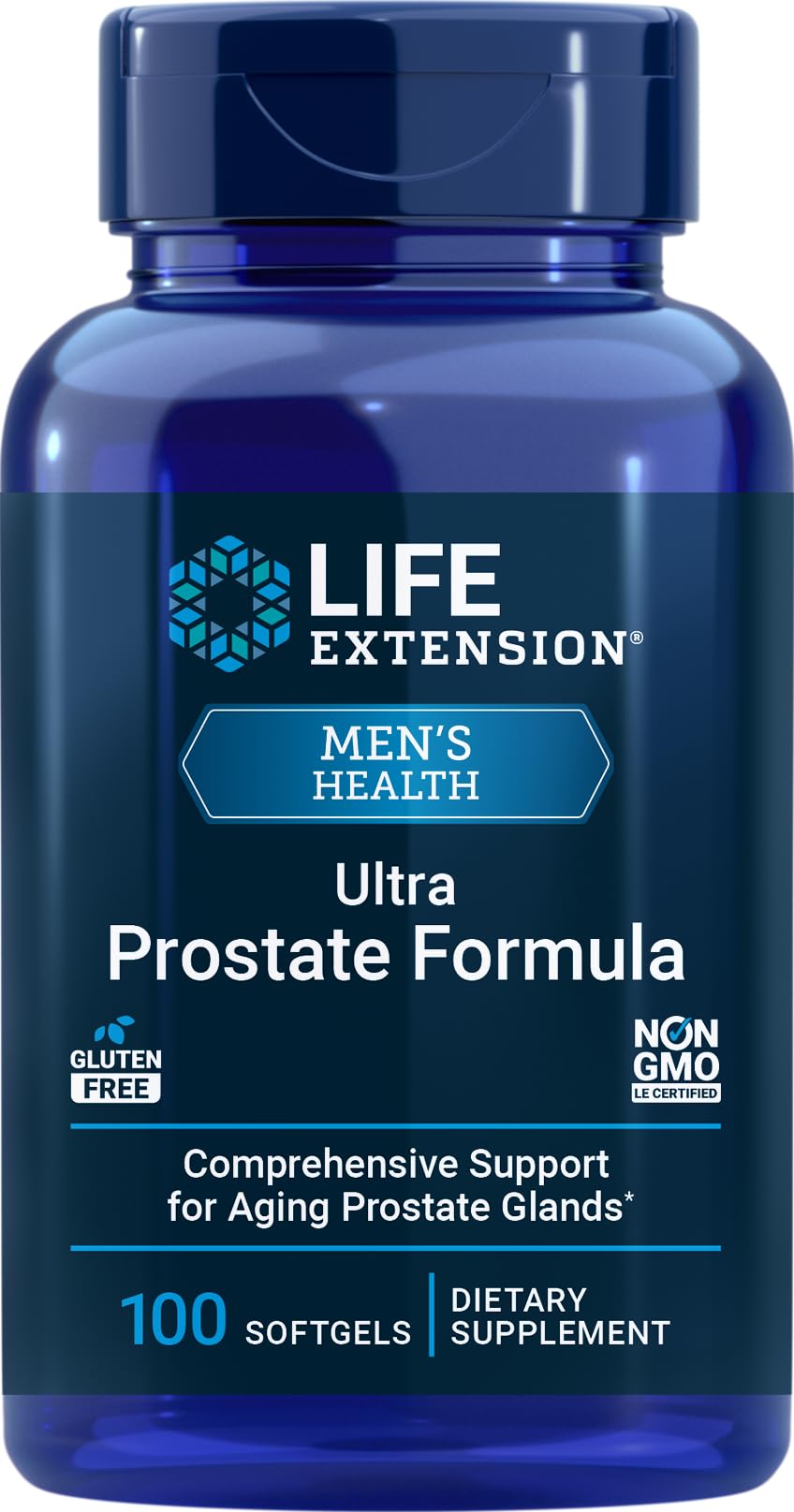 Life Extension Ultra Prostate Formula bottle front view for daily urinary support