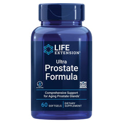 Life Extension Ultra Prostate Formula softgels bottle for daily prostate support.