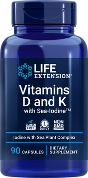 Life Extension Vitamin D and K with Sea-Iodine capsules for easy daily supplementation