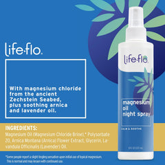 Close-up of Life-flo magnesium oil being applied to skin with a gentle massage.