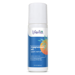 Life-Flo Magnesium Oil Sport Roll-On bottle front for post-workout refreshment.