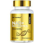 Life Nutrition NAD+ supplement bottle promotes daily energy and cellular repair.
