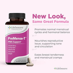 LifeSeasons PreMense-T bottle label with key ingredients