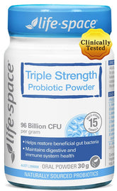 Life-Space Triple Strength bottle front view for digestive balance and immune support