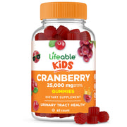 Lifeable Cranberry Gummies for Kids jar promotes tasty daily support for urinary tract wellness