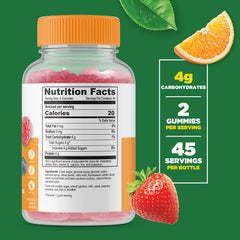 Lifeable glucose gummies close-up shows vibrant berries and chewy texture.