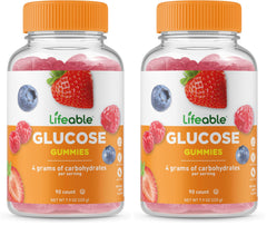 Lifeable Glucose Gummies mixed berry bottle, a tasty chew for all ages.