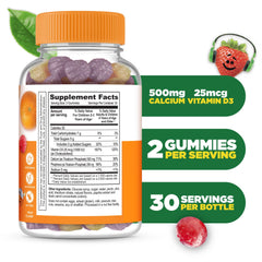 Lifeable Kids Calcium Gummies fruit flavor offers easy-to-chew daily calcium for strong teeth.