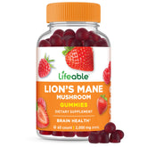 Lifeable Lions Mane Gummies berry flavor bottle ready for daily focus.