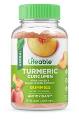 Lifeable peach-flavor gummy close-up emphasizing chewy texture and flavor