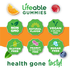 Lifeable sugar-free elderberry gummies gummies close-up with berry texture