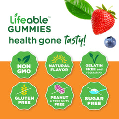 Lifeable vegetarian non-GMO dairy-free label highlighting dietary options