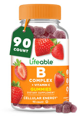 Lifeable Vitamin B Complex Gummies bottle front view for energy support.