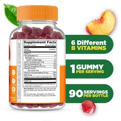 Lifeable gummies bottle nutrition panel shows B vitamins.