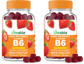 Lifeable Vitamin B6 Gummies bottle for easy nerve support