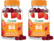 Lifeable Vitamin B6 Gummies bottle for easy nerve support